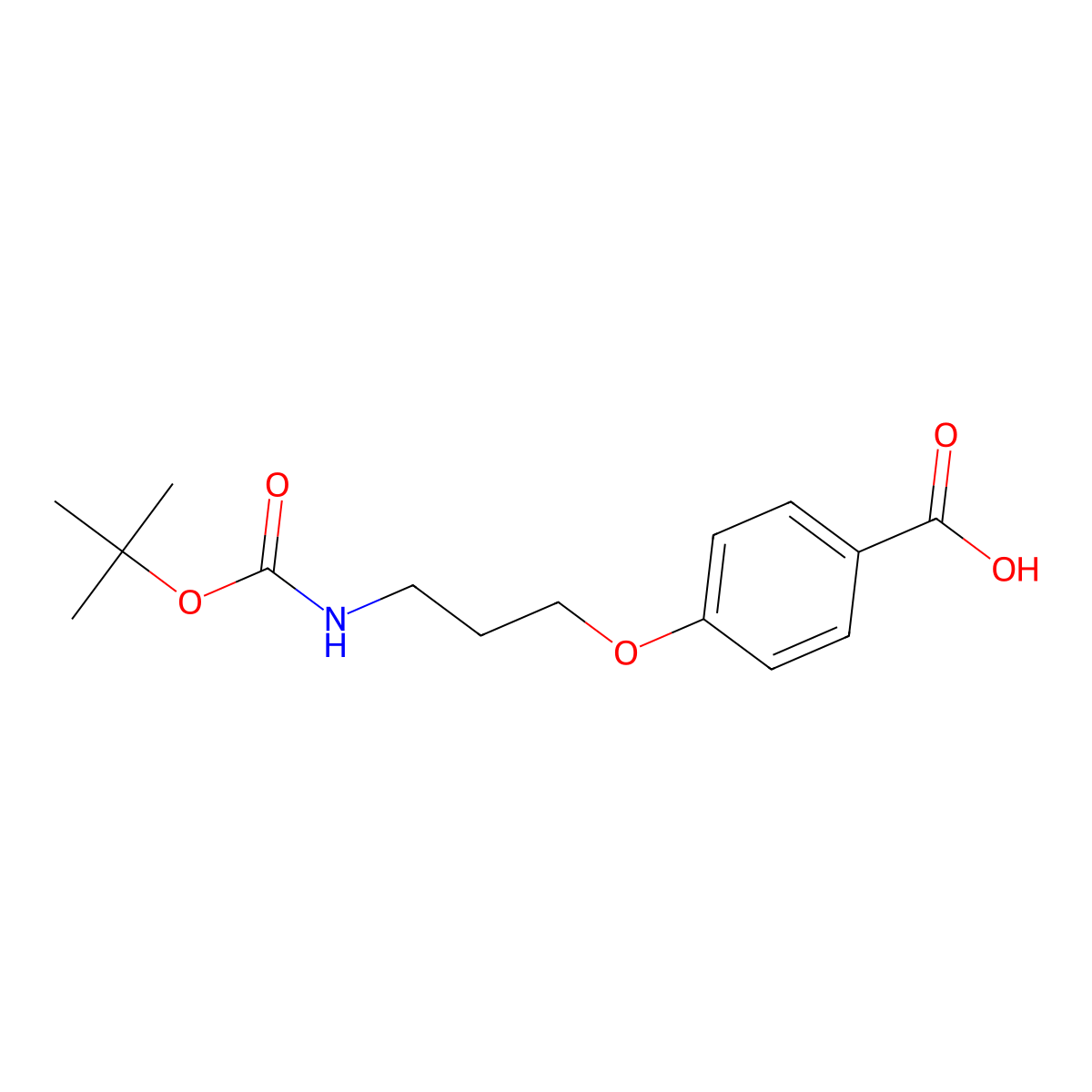 4-(3-(Tert-butoxycarbonylamino)propoxy)benzoic acid molecular structure, CAS 174664-94-9