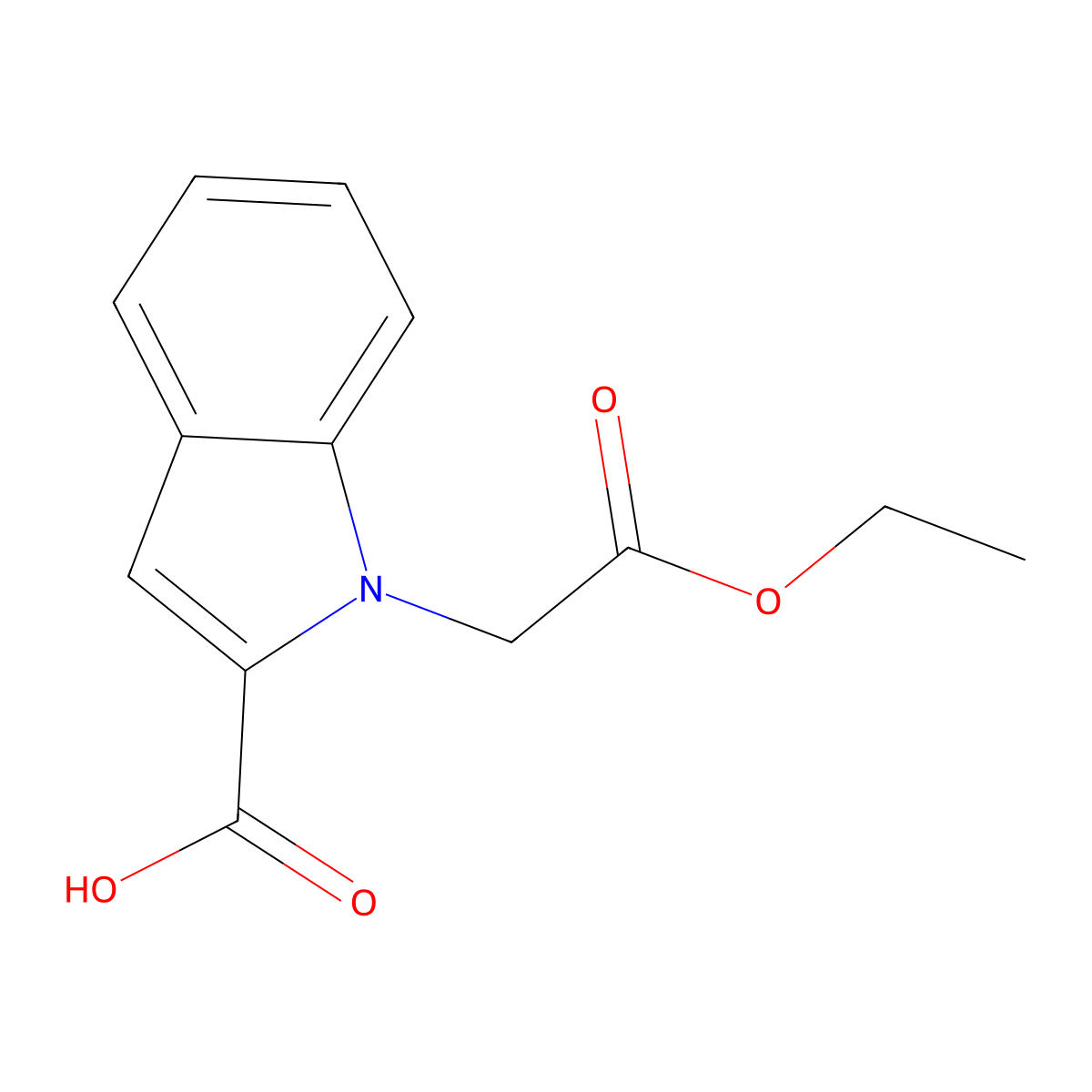 1-(2-Ethoxy-2-oxoethyl)-1H-indole-2-carboxylic acid molecular structure, CAS 174667-12-0