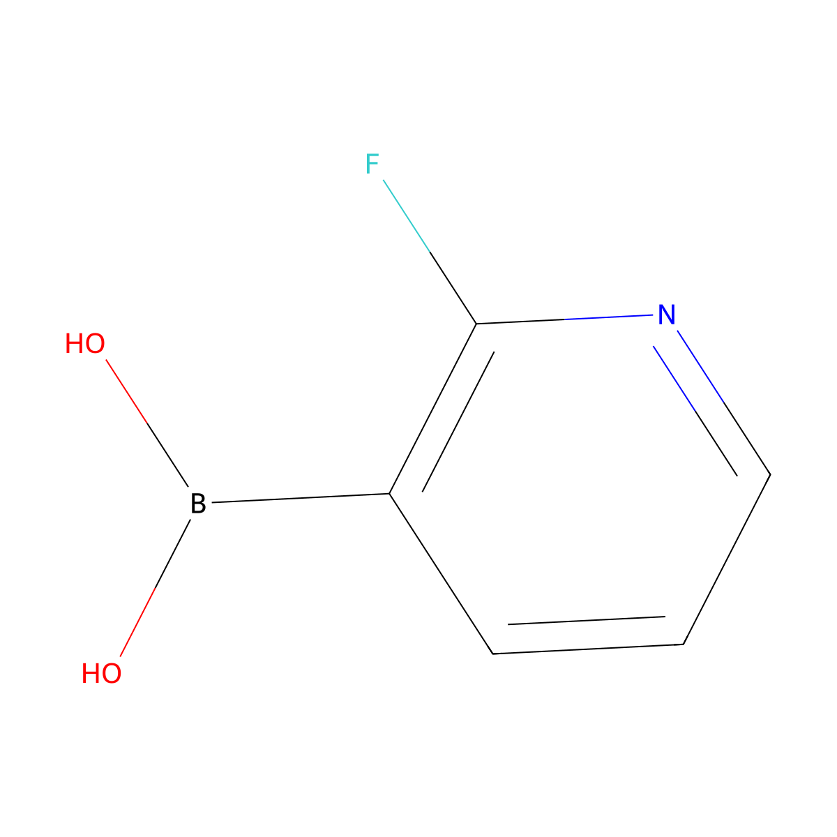 2-Fluoropyridine-3-boronic acid molecular structure, CAS 174669-73-9