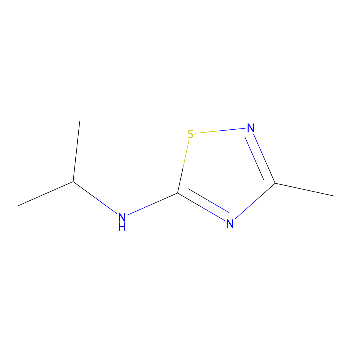 3-methyl-N-(propan-2-yl)-1,2,4-thiadiazol-5-amine molecular structure, CAS 17467-16-2