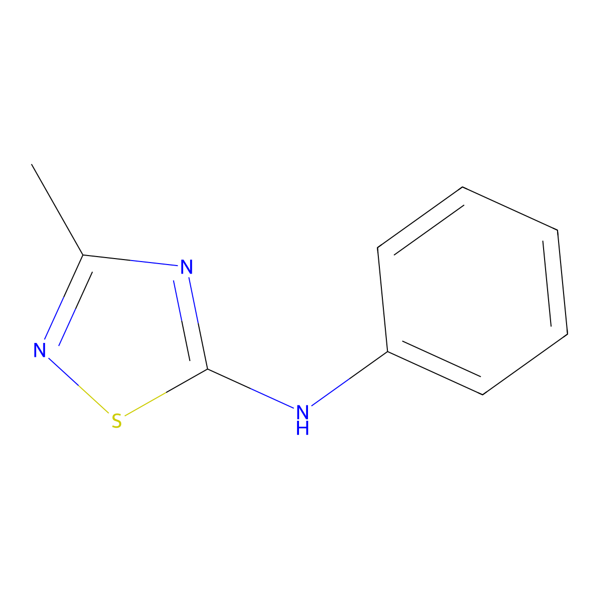 3-methyl-N-phenyl-1,2,4-thiadiazol-5-amine molecular structure, CAS 17467-18-4