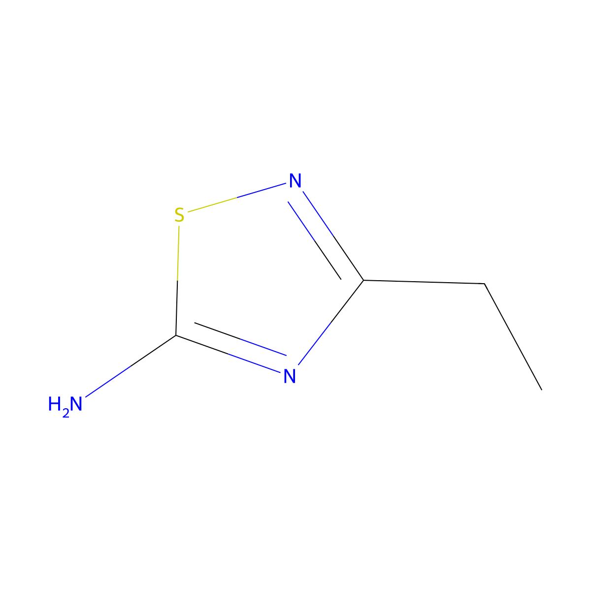 5-Amino-3-ethyl-1,2,4-thiadiazole molecular structure, CAS 17467-41-3