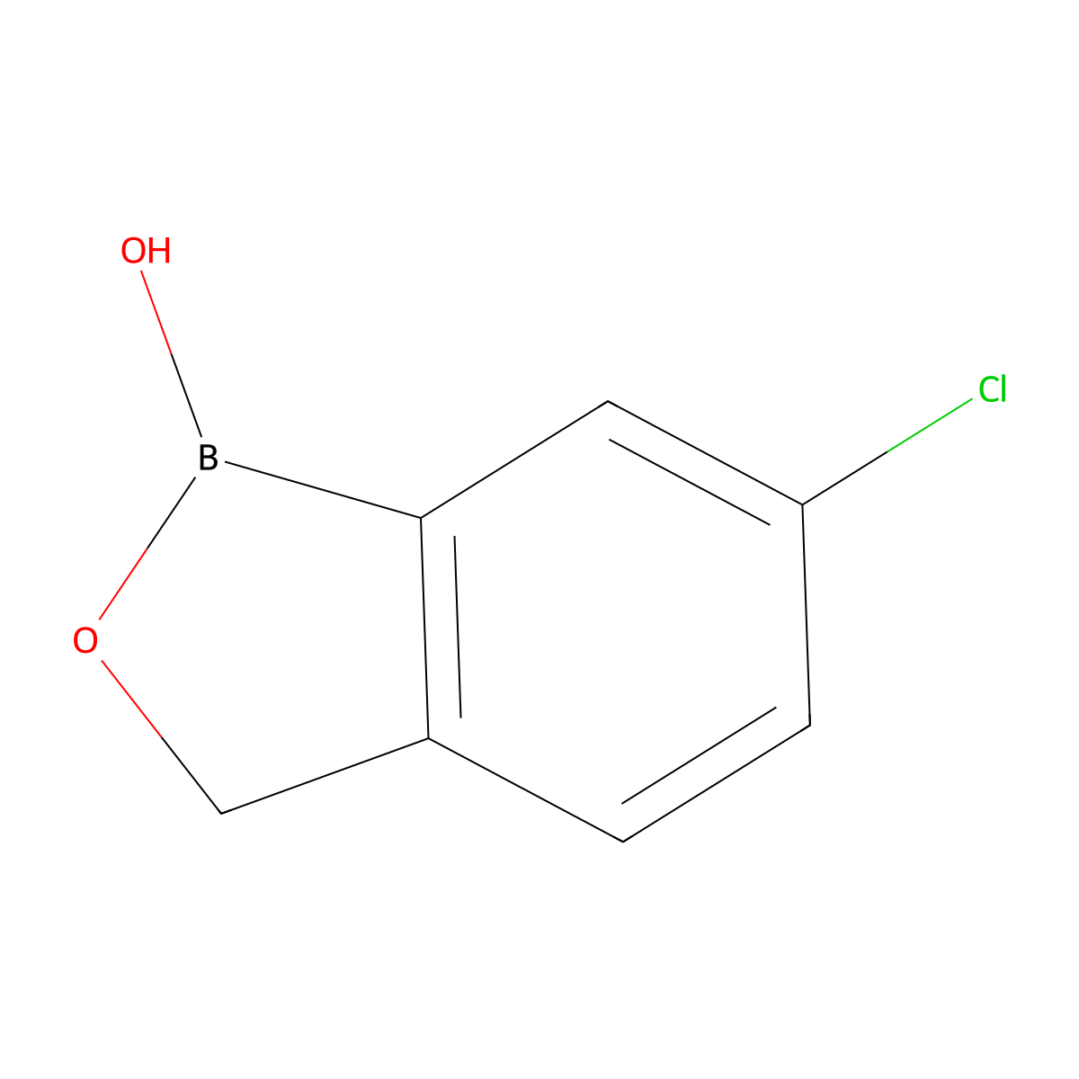 6-Chloro-1,3-dihydro-2,1-benzoxaborol-1-ol molecular structure, CAS 174671-43-3