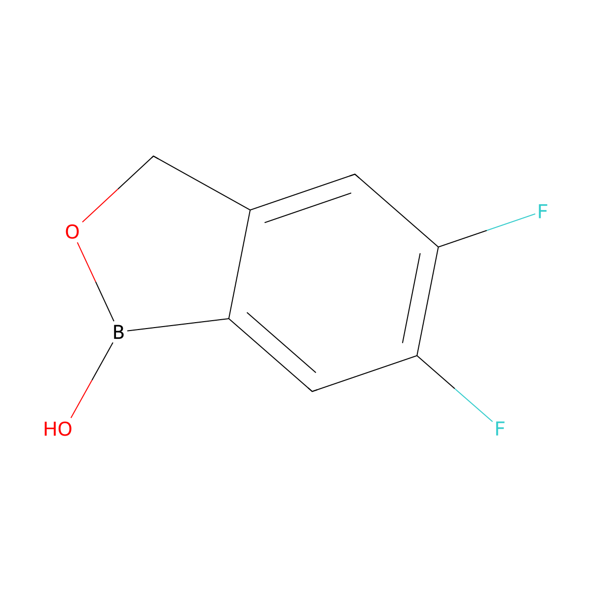 5,6-Difluoro-1,3-dihydro-2,1-benzoxaborol-1-ol molecular structure, CAS 174671-91-1