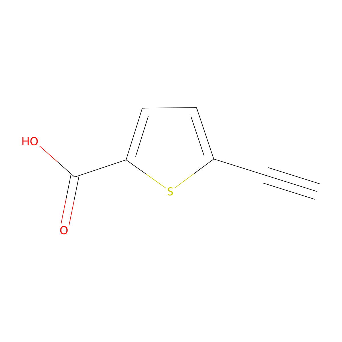 5-Ethynylthiophene-2-carboxylic acid molecular structure, CAS 174672-58-3