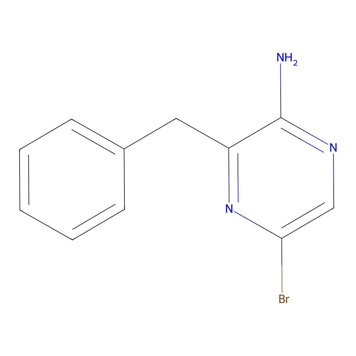 3-Benzyl-5-bromopyrazin-2-amine molecular structure, CAS 174680-55-8