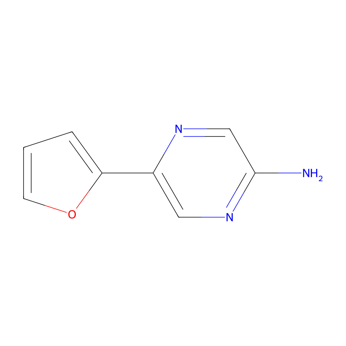 5-Furan-2-yl-pyrazin-2-ylamine molecular structure, CAS 174680-61-6
