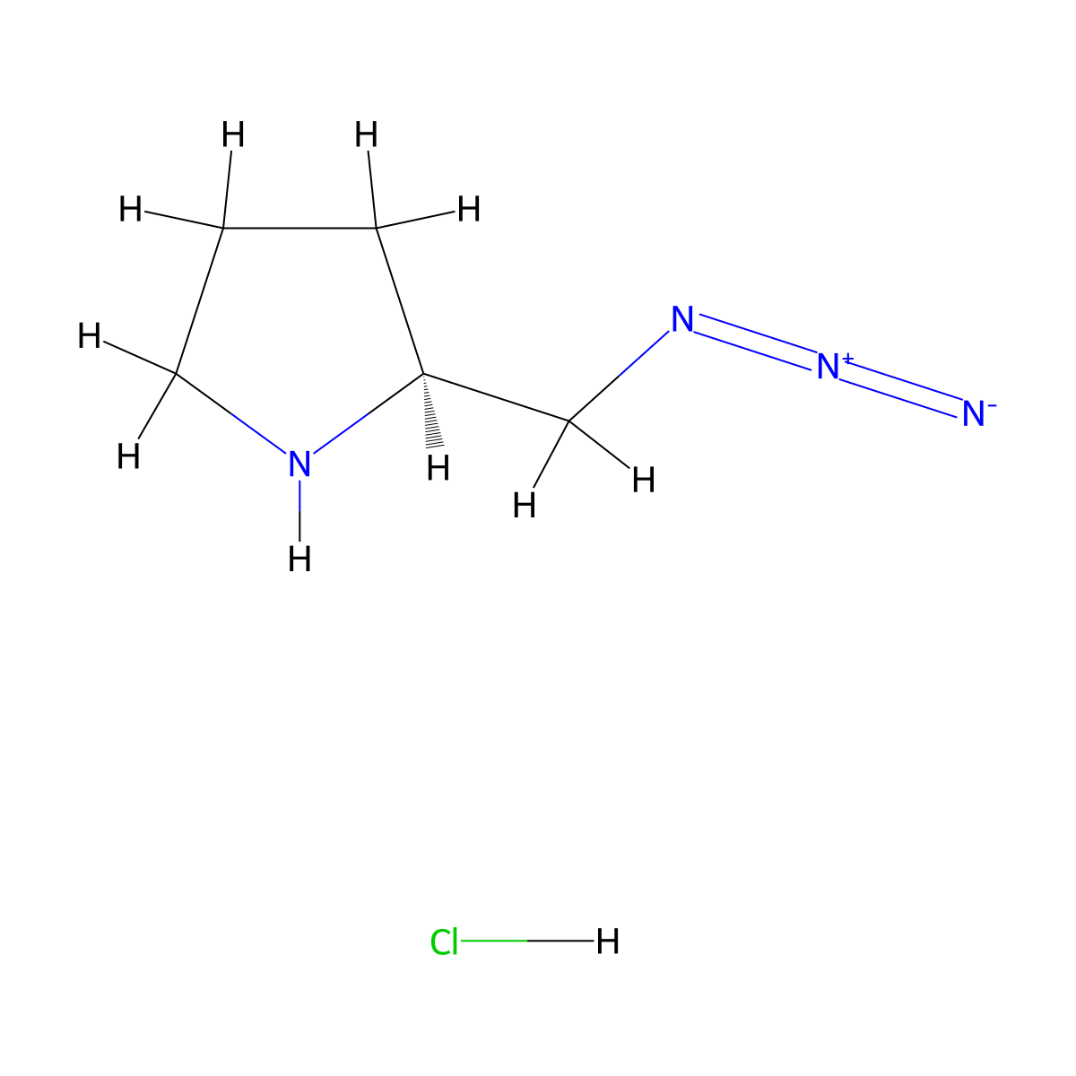 (S)-2-(Azidomethyl)pyrrolidine HCl molecular structure, CAS 174698-95-4