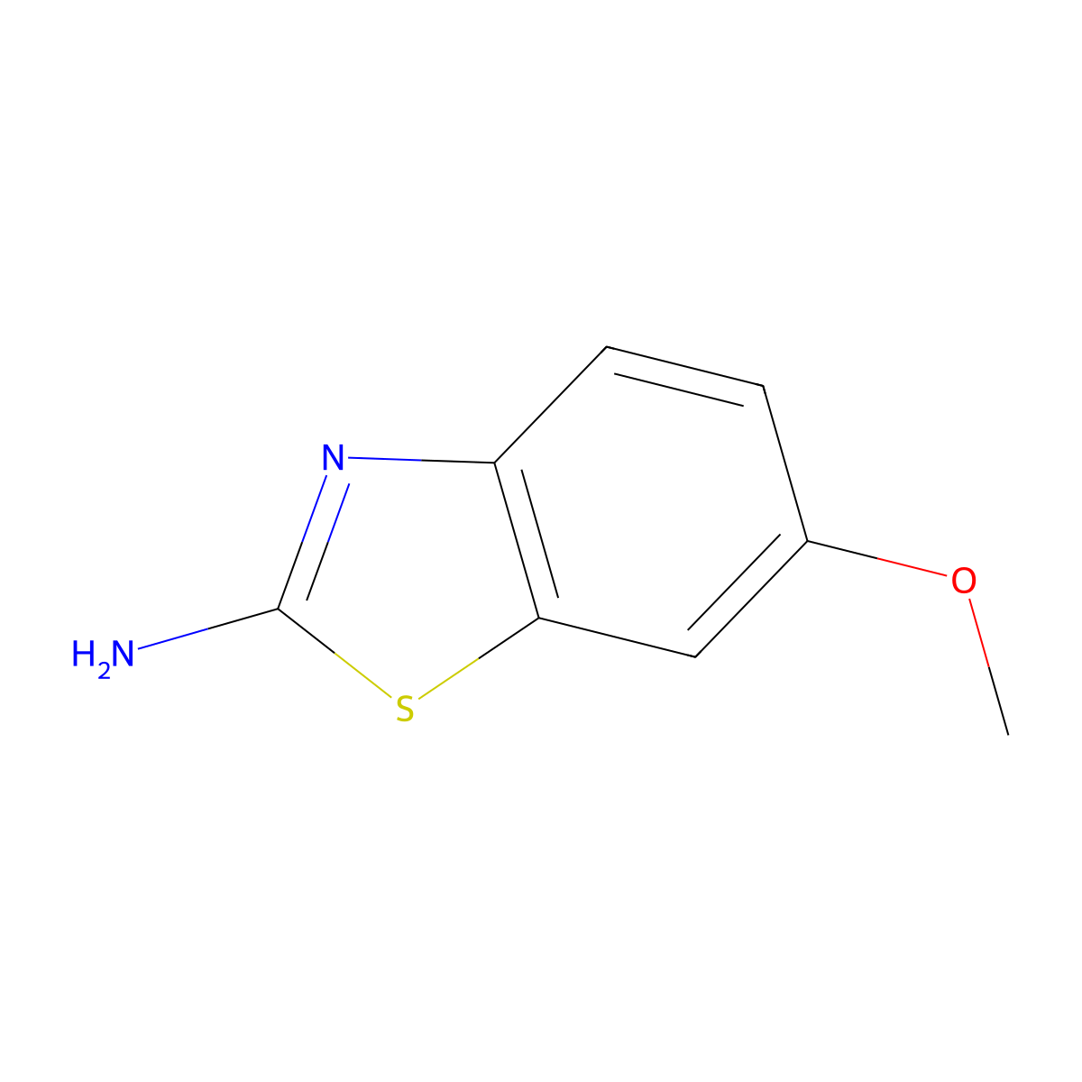 2-Amino-6-methoxybenzothiazole molecular structure, CAS 1747-60-0