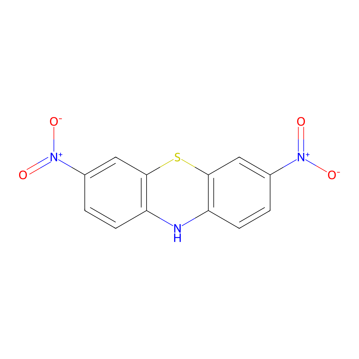 3,7-dinitro-10H-phenothiazine molecular structure, CAS 1747-90-6