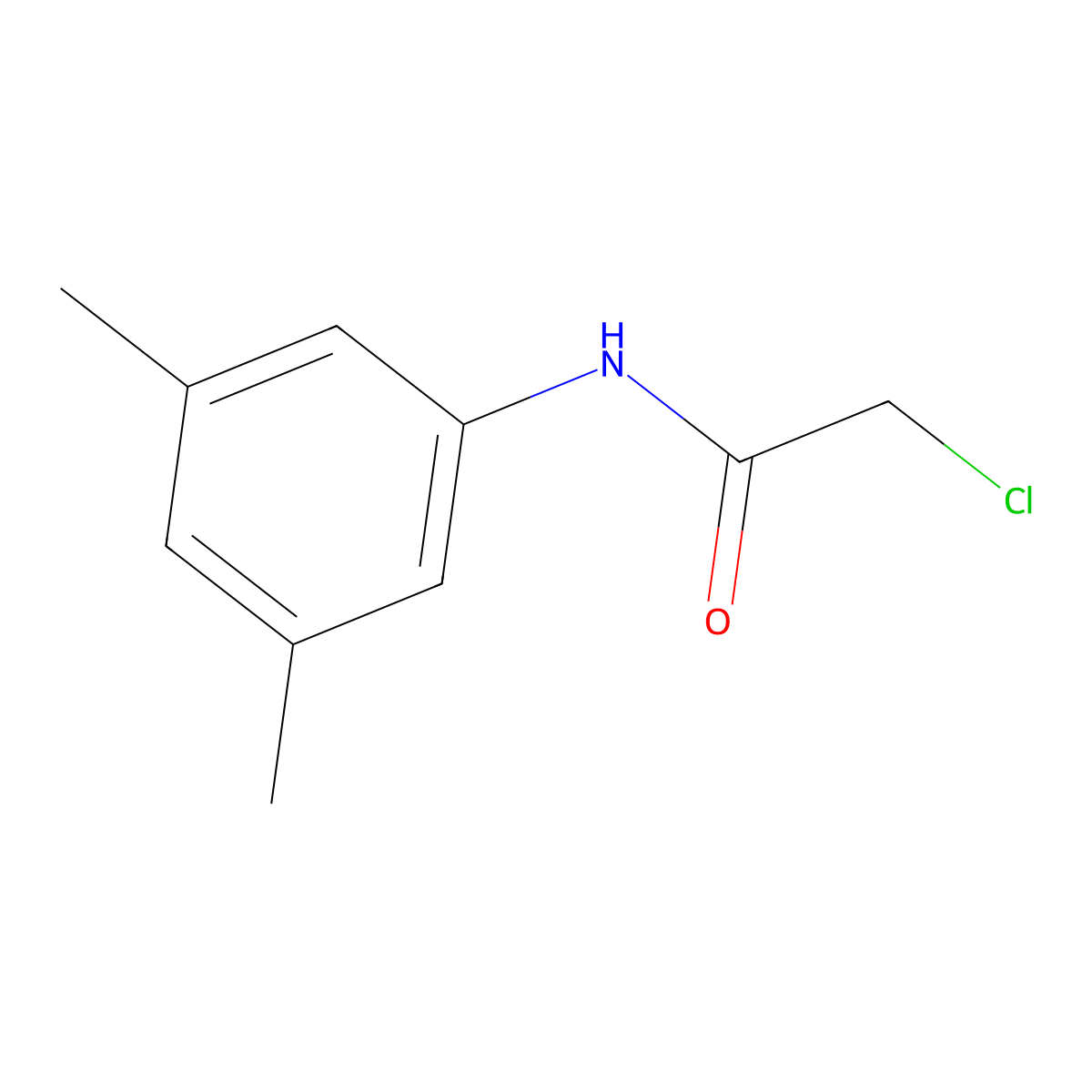 2-chloro-N-(3,5-dimethylphenyl)acetamide molecular structure, CAS 174700-38-0