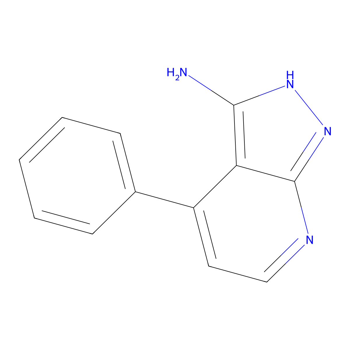 4-Phenyl-1H-pyrazolo[3,4-b]pyridin-3-ylamine molecular structure, CAS 174713-63-4