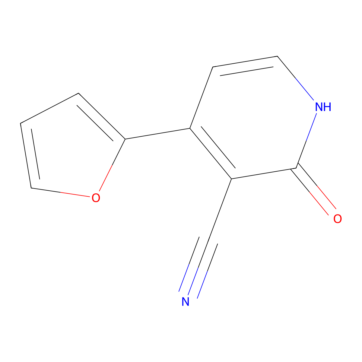 4-(Furan-2-yl)-2-oxo-1,2-dihydropyridine-3-carbonitrile molecular structure, CAS 174713-66-7