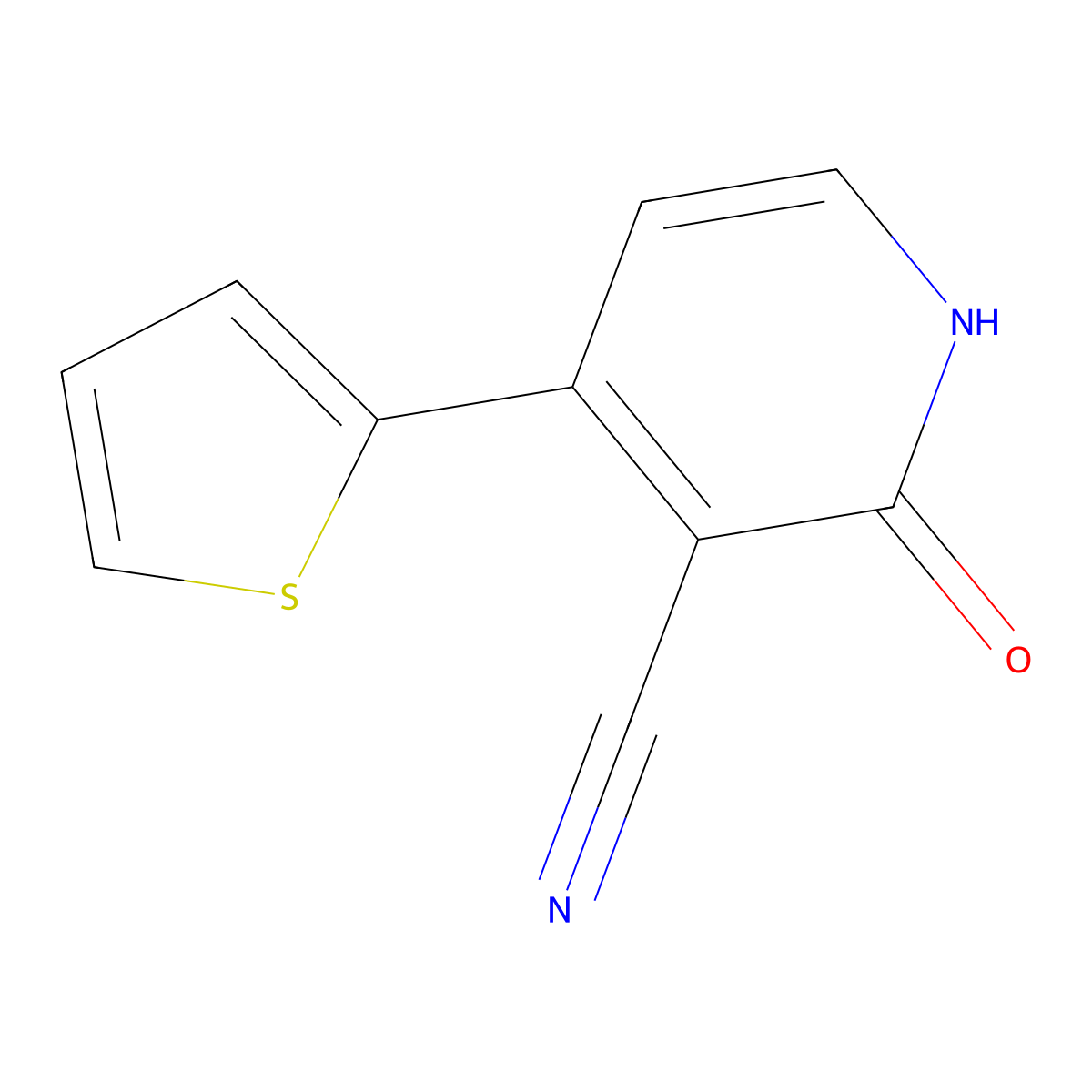 2-Oxo-4-(2-thienyl)-1,2-dihydro-3-pyridinecarbonitrile molecular structure, CAS 174713-67-8