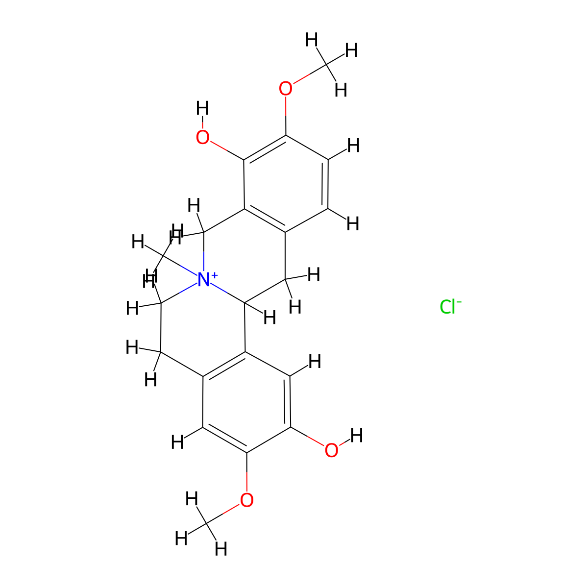 Cyclanoline chloride molecular structure, CAS 17472-50-3