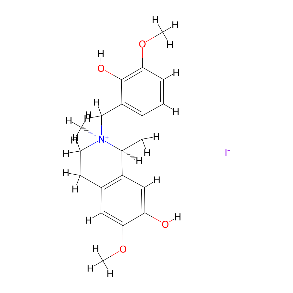 Cyclanoline iodide molecular structure, CAS 17472-51-4