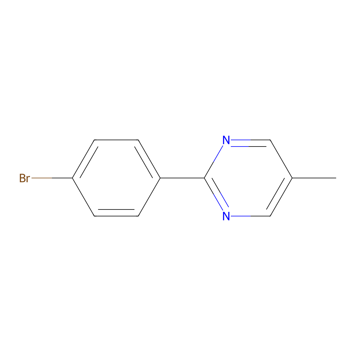 2-(4-Bromophenyl)-5-methylpyrimidine molecular structure, CAS 174720-38-8