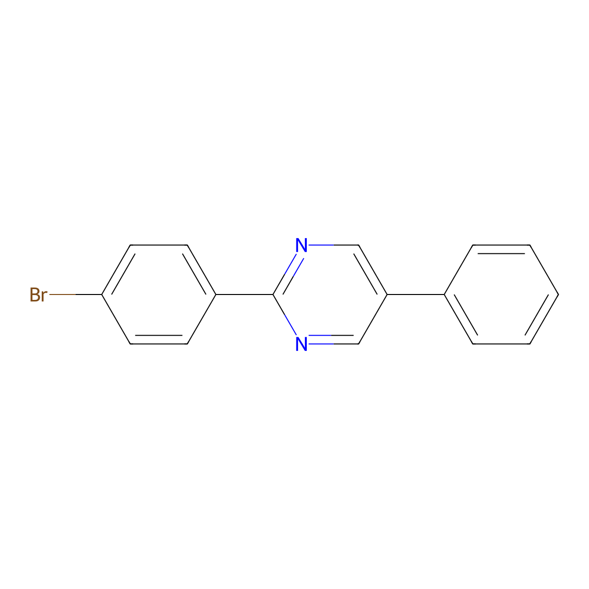 2-(4-Bromophenyl)-5-phenylpyrimidine molecular structure, CAS 174720-39-9