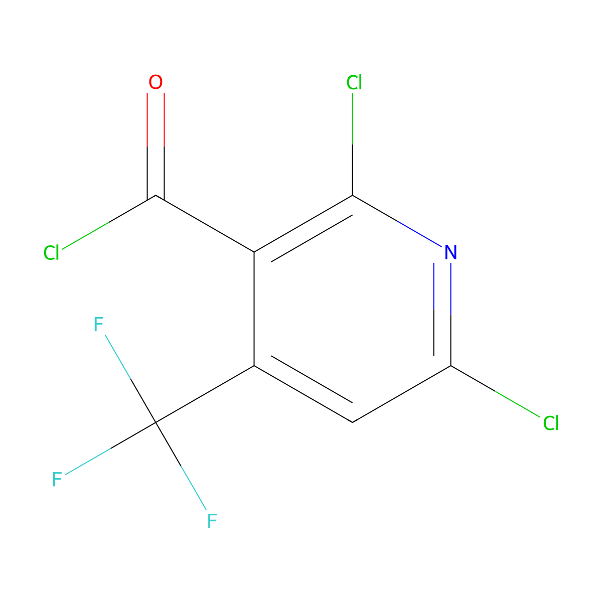 2,6-Dichloro-4-(trifluoromethyl)nicotinoyl chloride molecular structure, CAS 174727-38-9