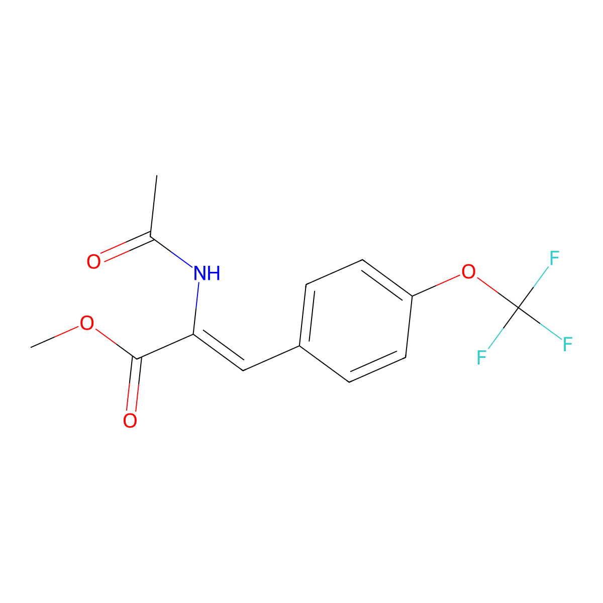 Methyl 2-acetamido-3-[4-(trifluoromethoxy)phenyl]prop-2-enoate molecular structure, CAS 174732-78-6