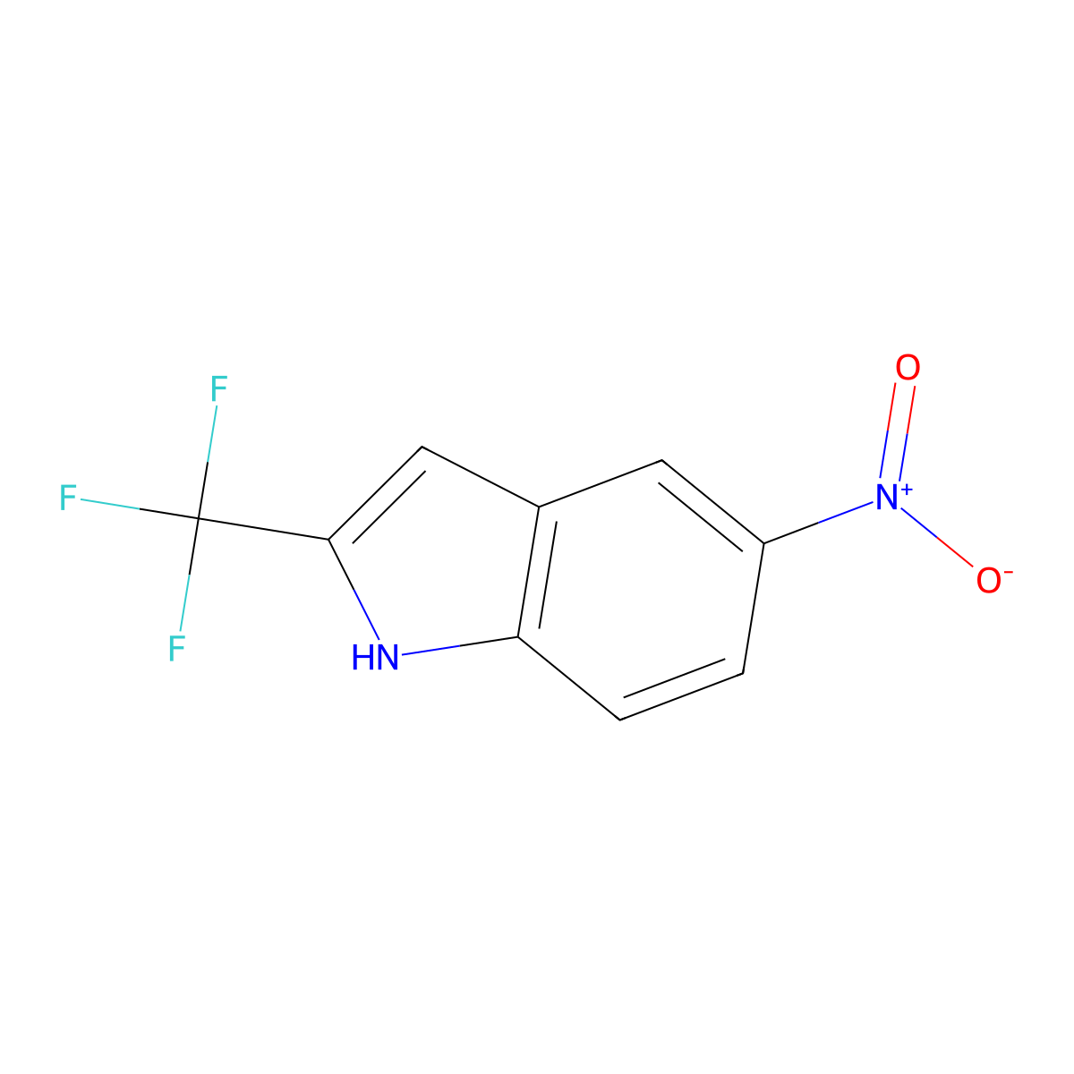 5-Nitro-2-(trifluoromethyl)-1H-indole molecular structure, CAS 174734-30-6