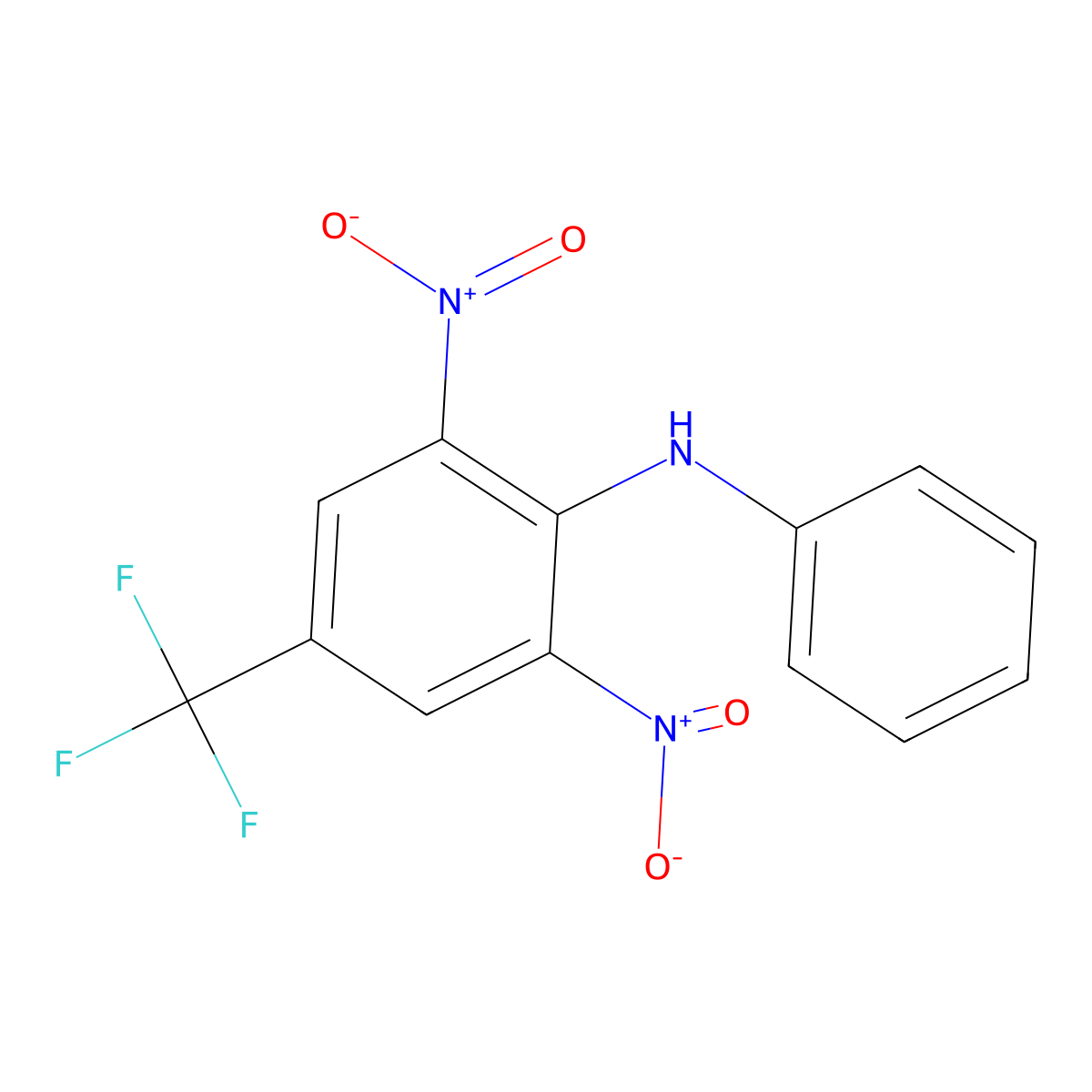2,6-dinitro-N-phenyl-4-(trifluoromethyl)aniline molecular structure, CAS 17474-05-4