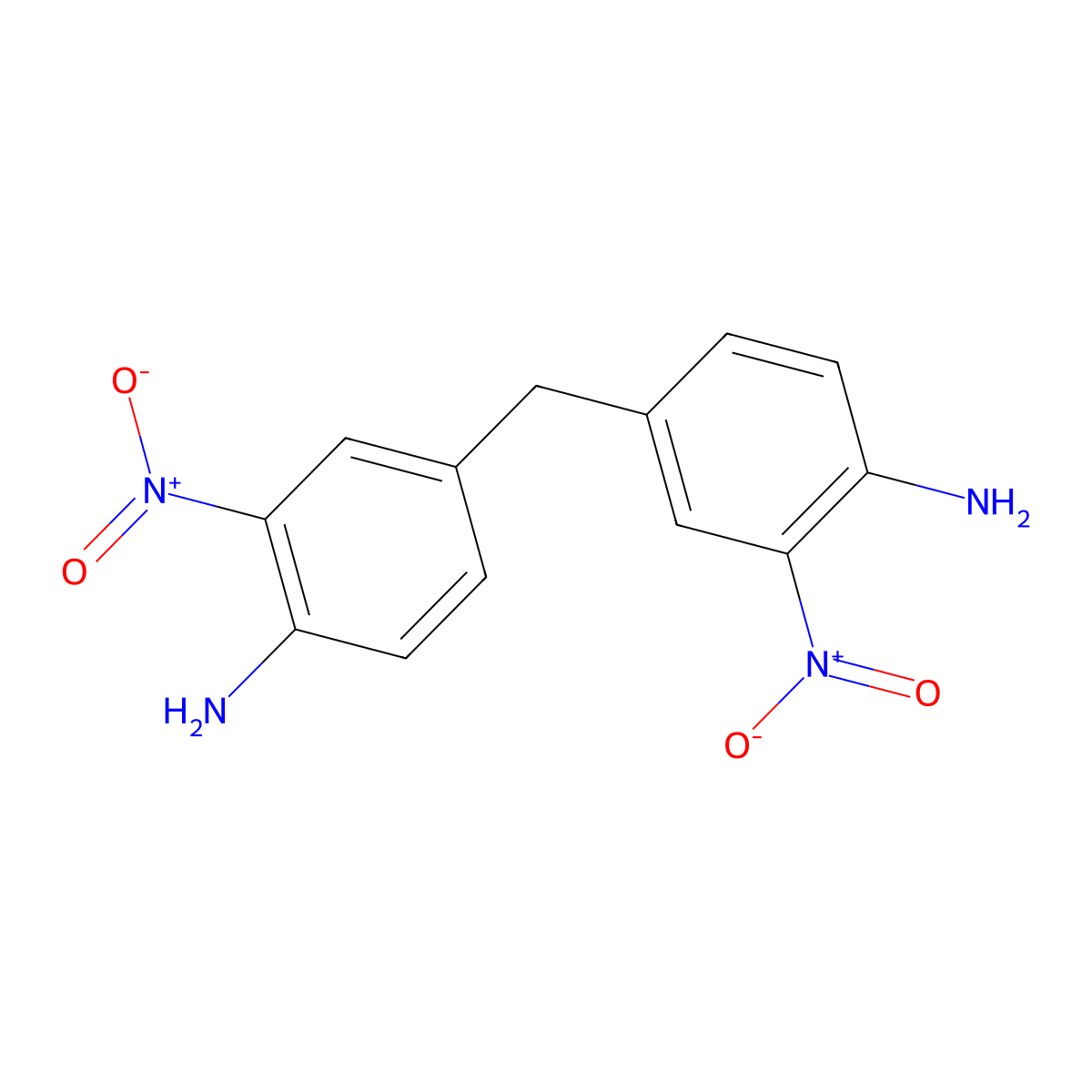 4,4'-Methylenebis(2-nitroaniline) molecular structure, CAS 17474-44-1