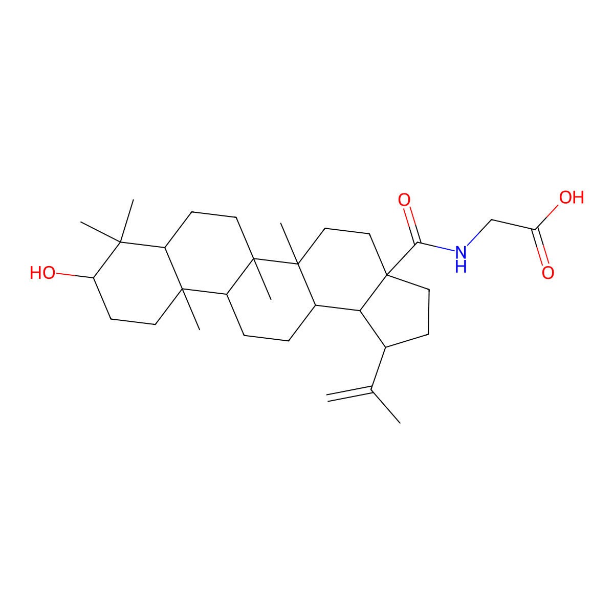 N-(3beta-Hydroxylup-20(29)-en-28-oyl)glycine molecular structure, CAS 174740-40-0