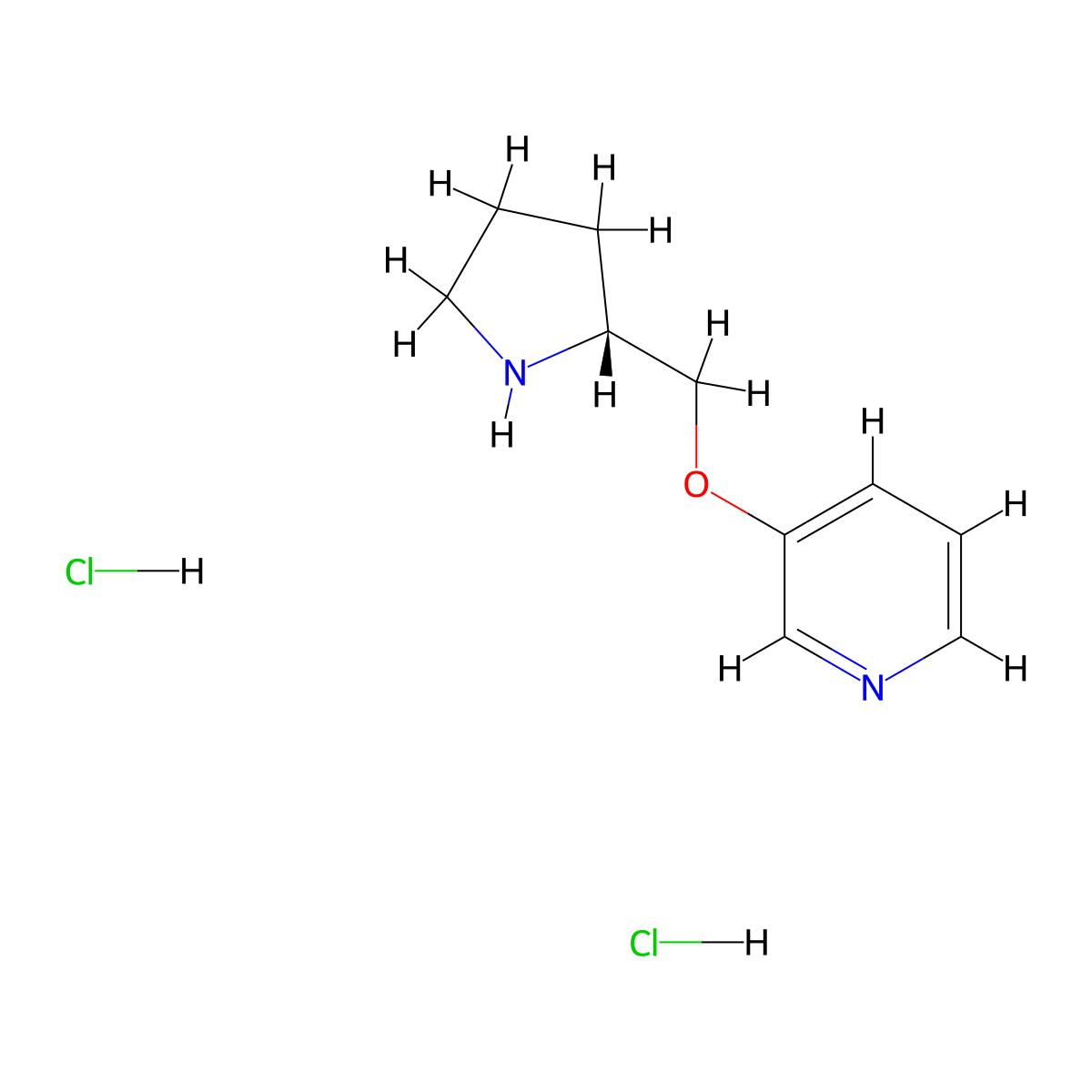 (R)-3-(2-Pyrrolidinylmethoxy)pyridine diHCl molecular structure, CAS 174740-77-3