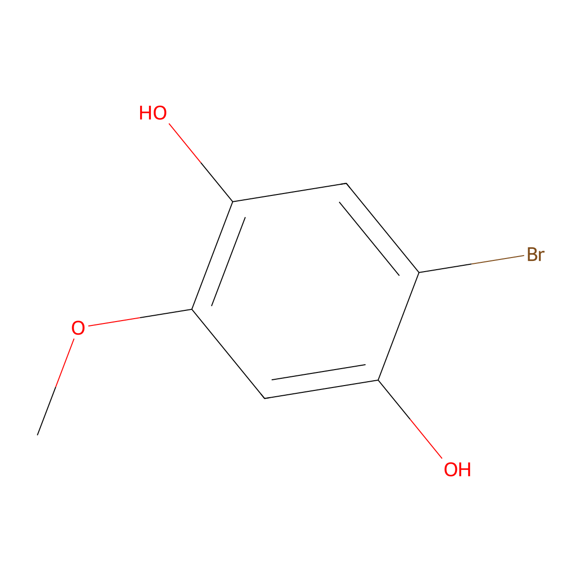 2-Bromo-5-methoxybenzene-1,4-diol molecular structure, CAS 174769-28-9