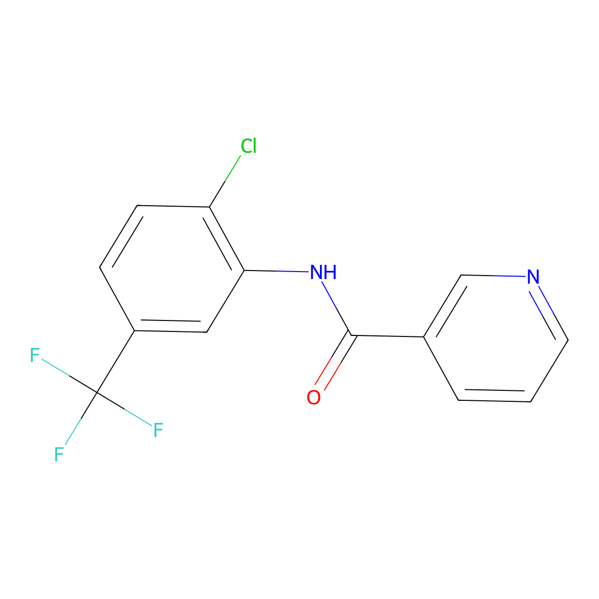 N-(2-Chloro-5-trifluoromethyl-phenyl)-nicotinamide molecular structure, CAS 174771-32-5