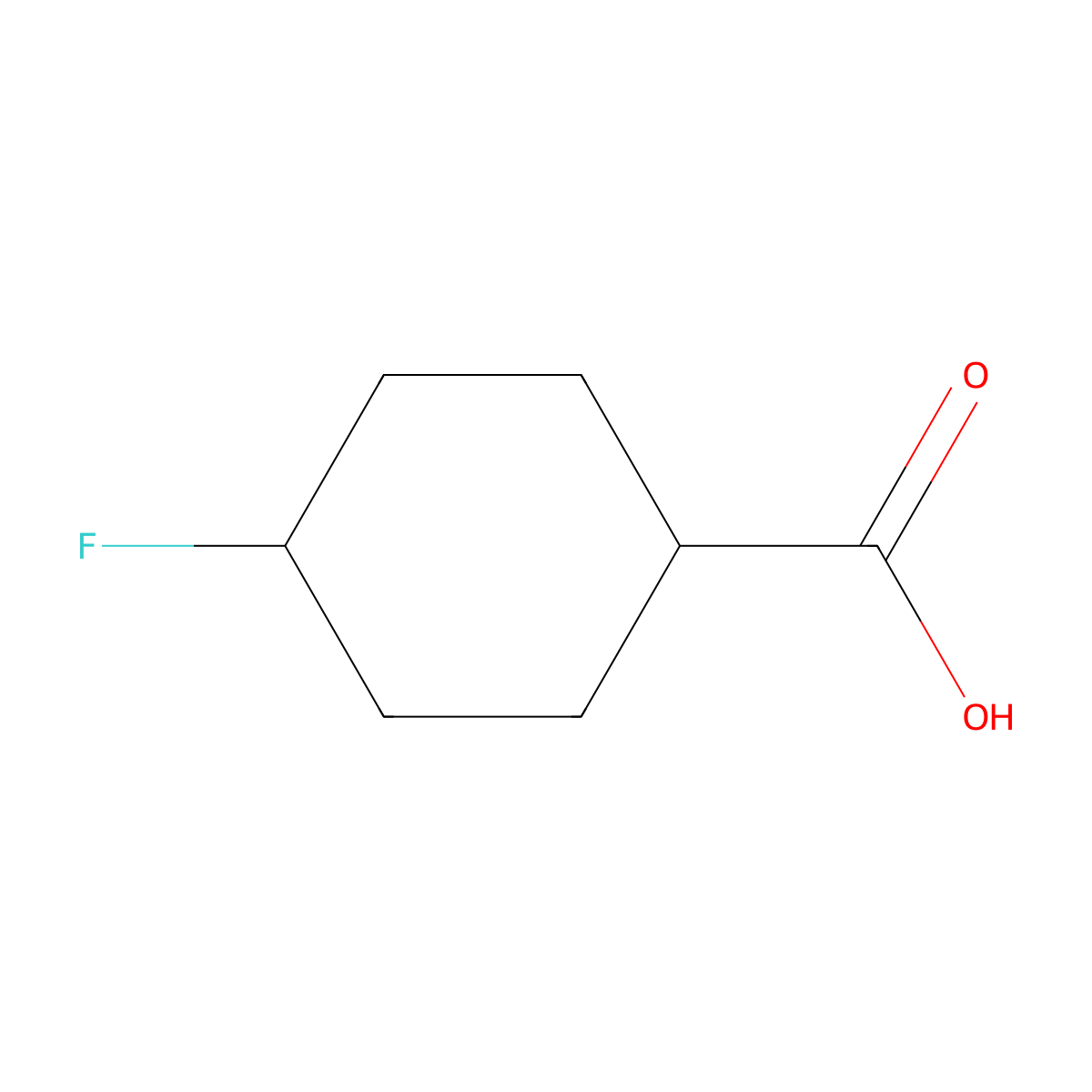 4-Fluorocyclohexane-1-carboxylic acid molecular structure, CAS 174771-54-1