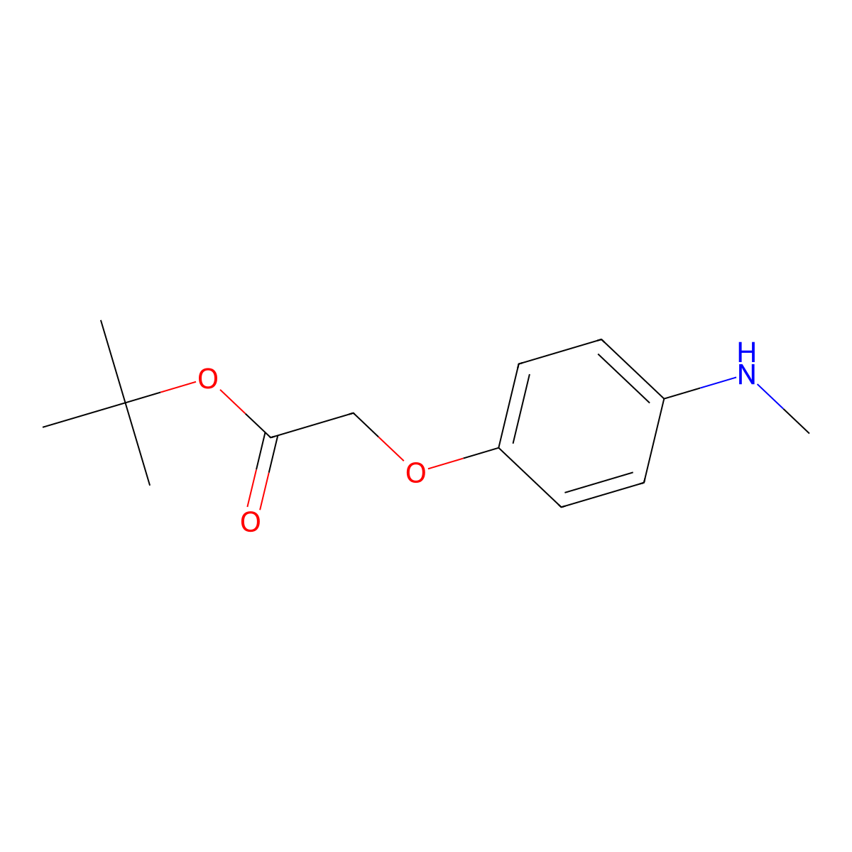 Tert-butyl 2-[4-(methylamino)phenoxy]acetate molecular structure, CAS 174774-57-3