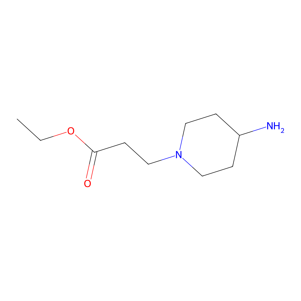 Ethyl 3-(4-aminopiperidin-1-yl)propanoate molecular structure, CAS 174774-89-1