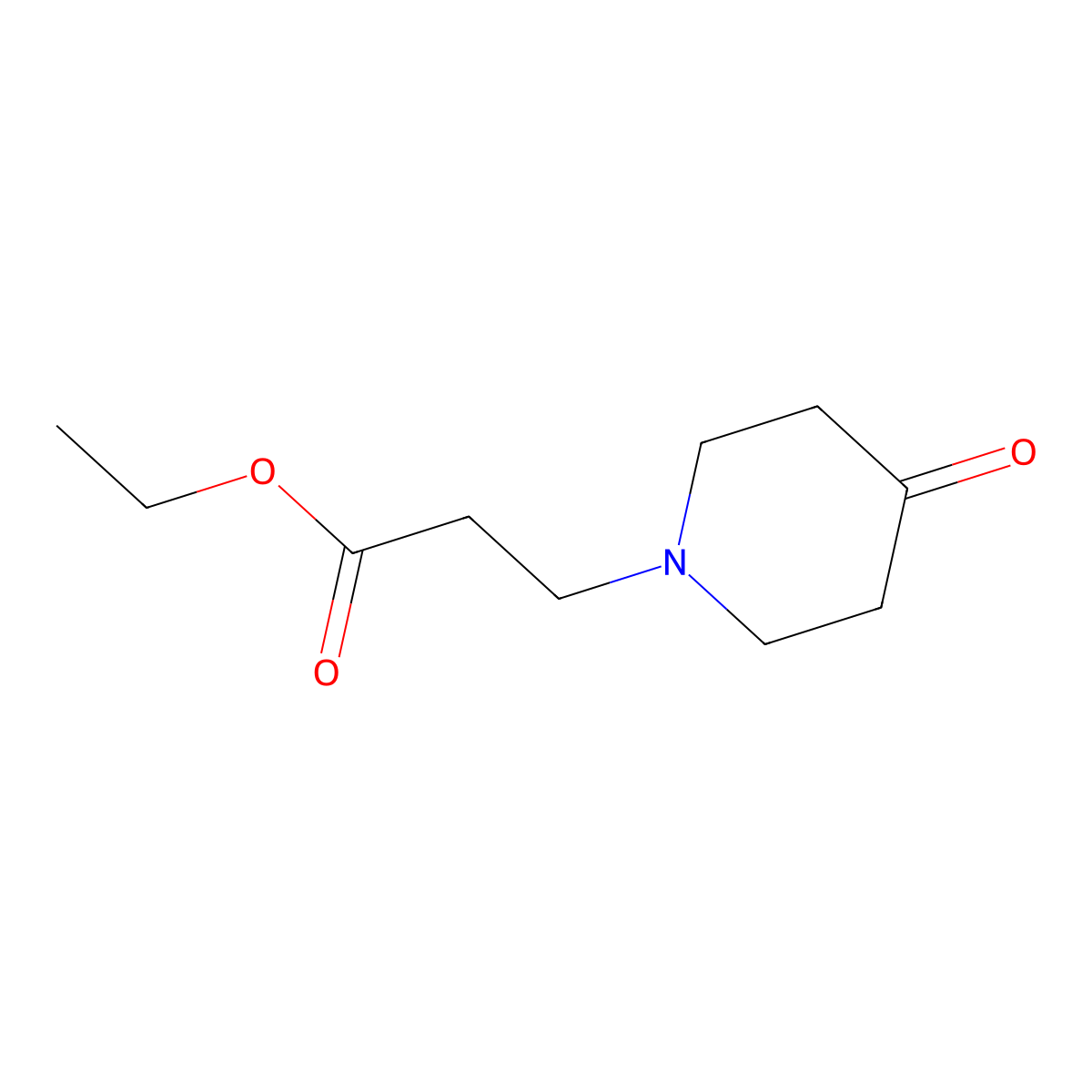 Ethyl 3-(4-oxopiperidin-1-yl)propanoate molecular structure, CAS 174774-90-4