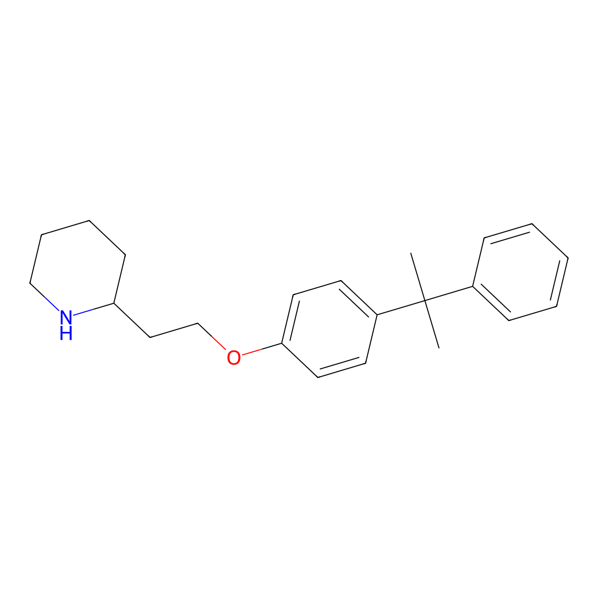 2-[2-[4-(1-Methyl-1-phenylethyl)phenoxy]ethyl]piperidine molecular structure, CAS 174775-79-2