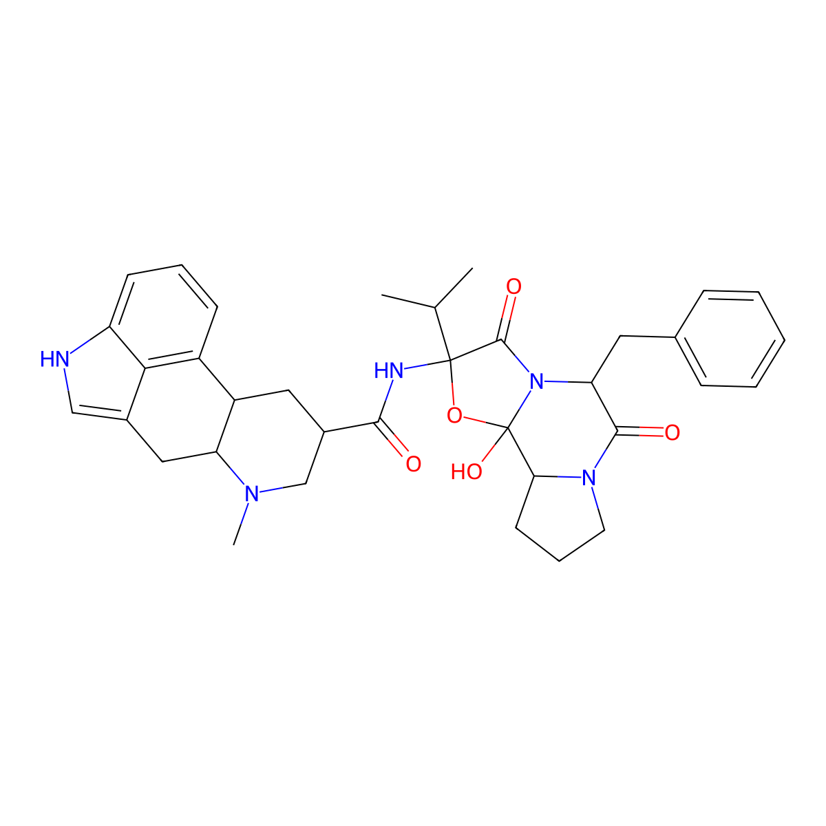 Dihydroergocristine molecular structure, CAS 17479-19-5