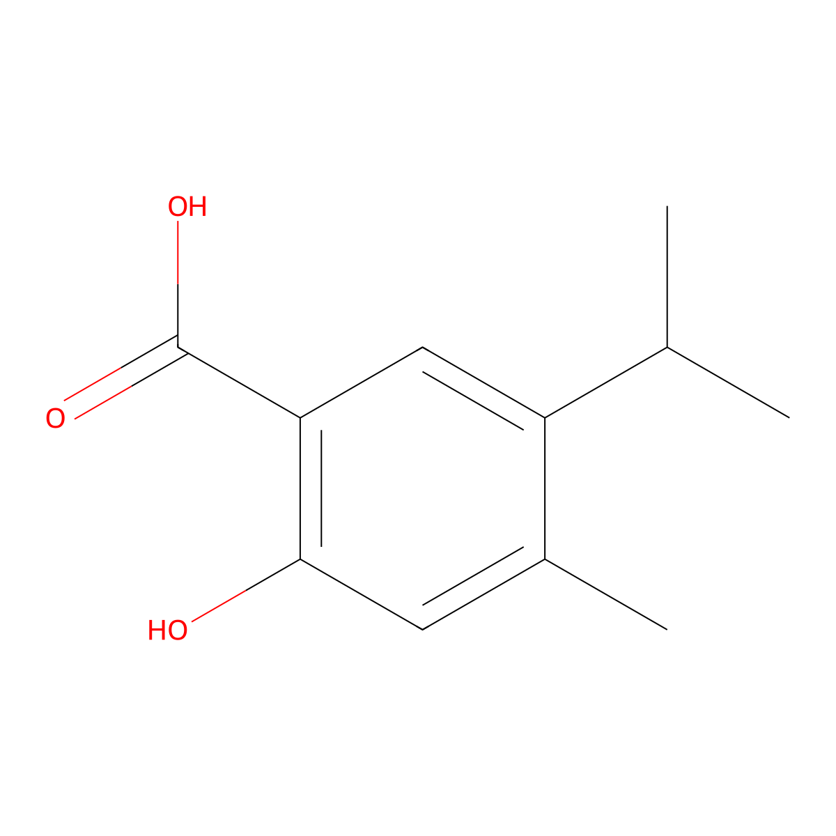 2-Hydroxy-4-methyl-5-(1-methylethyl)benzoic acid molecular structure, CAS 17479-64-0