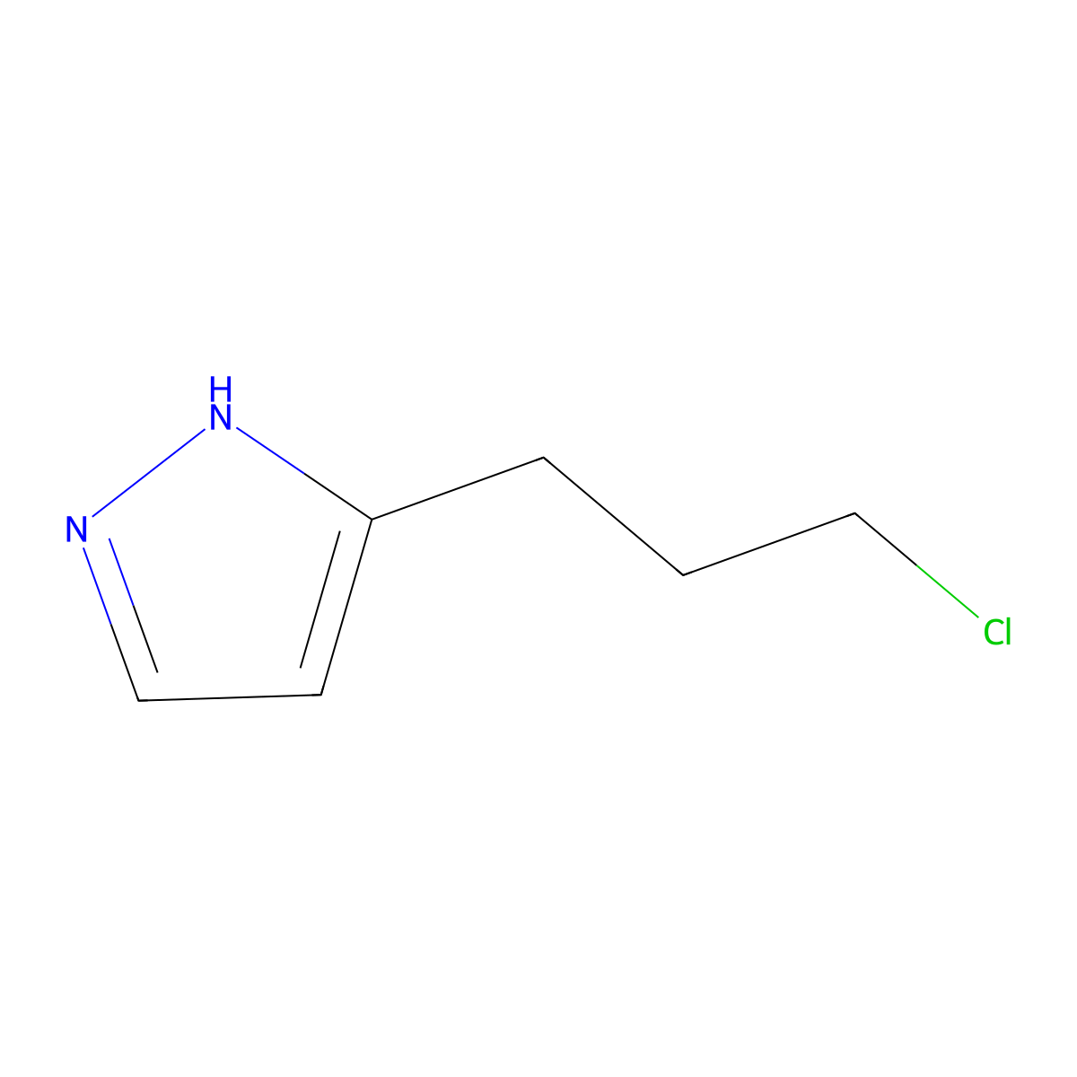 3-(3-chloropropyl)-1H-pyrazole molecular structure, CAS 174790-34-2