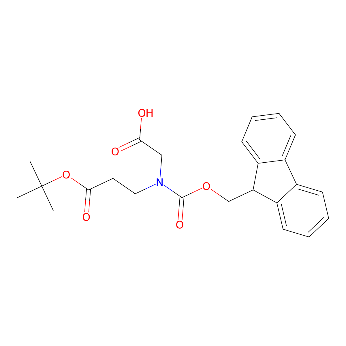 Fmoc-N-(tert-butyloxycarbonylethyl)glycine molecular structure, CAS 174799-89-4