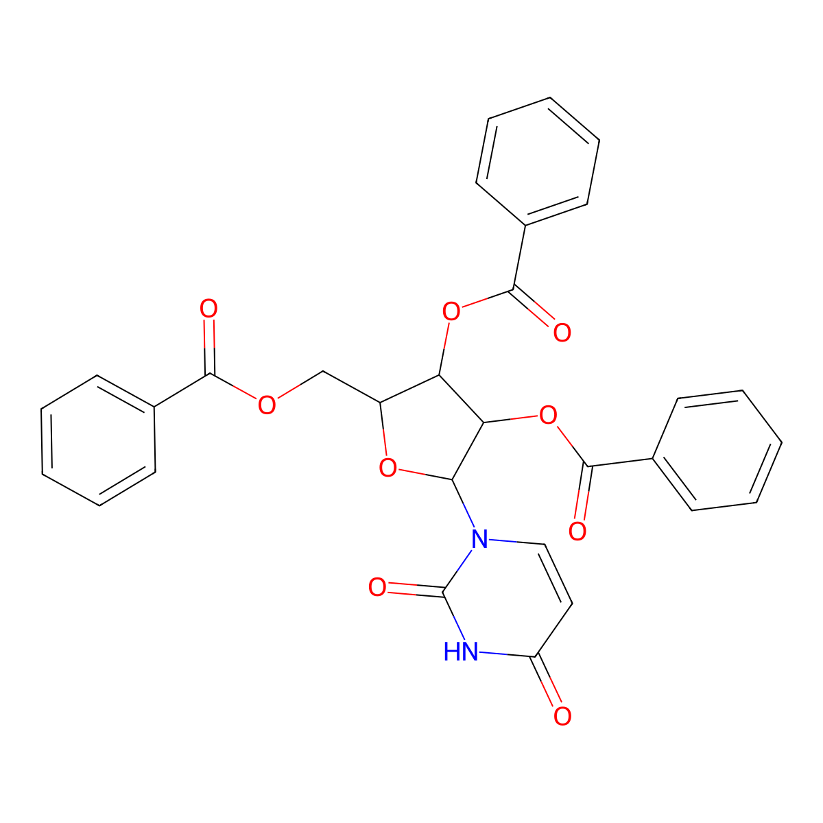 Uridine 2',3',5'-tribenzoate molecular structure, CAS 1748-04-5