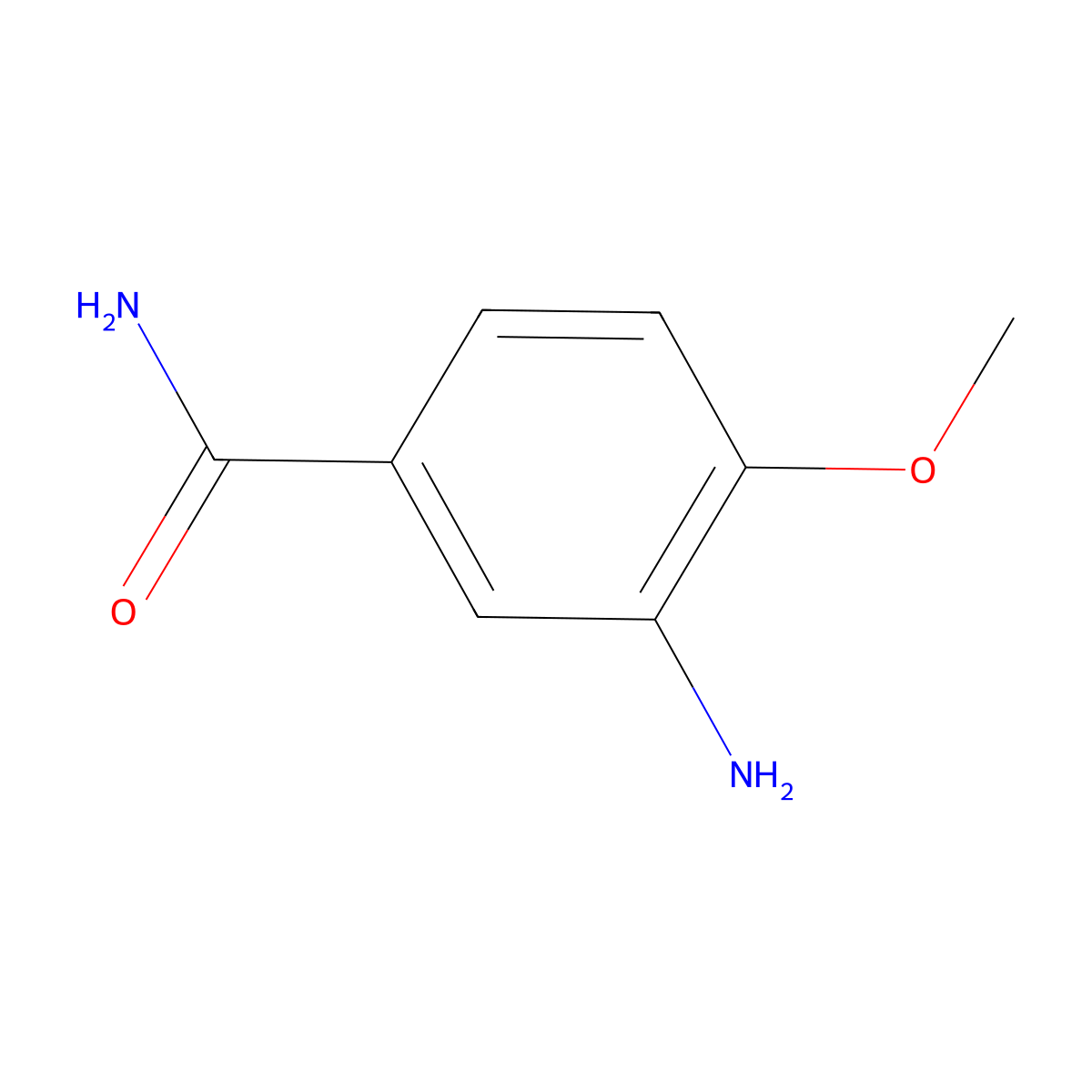 3-Amino-4-methoxybenzamide molecular structure, CAS 17481-27-5