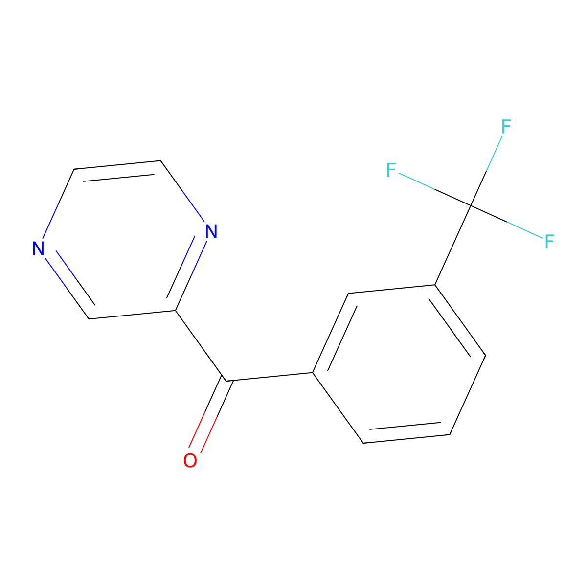 Pyrazin-2-yl[3-(trifluoromethyl)phenyl]methanone molecular structure, CAS 174813-01-5