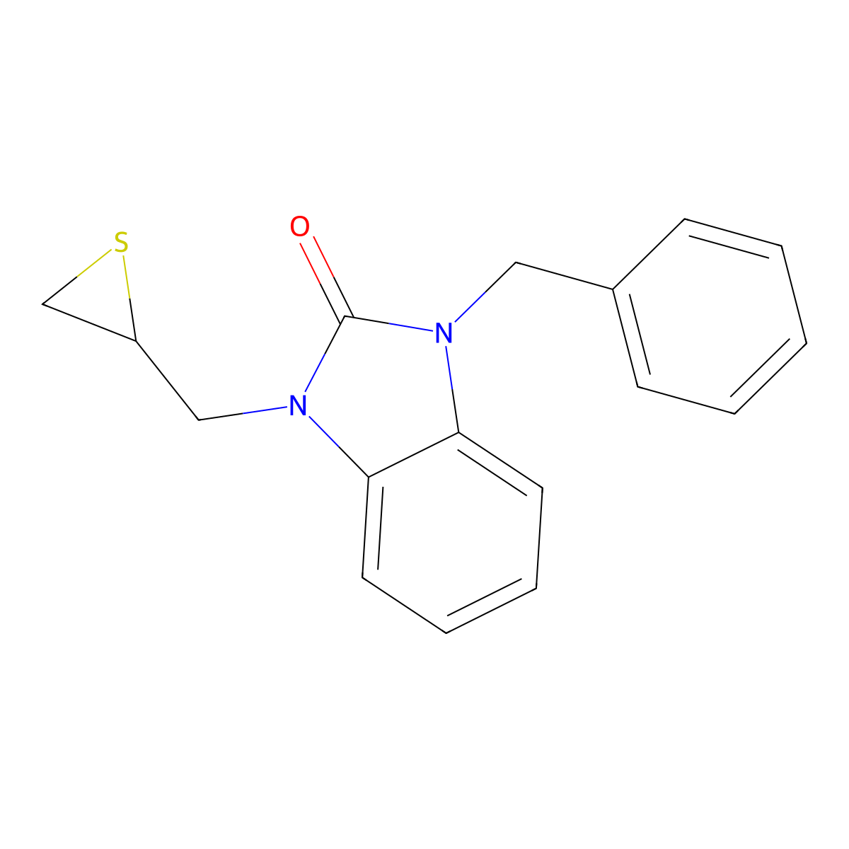 1-Benzyl-3-(thiiran-2-ylmethyl)benzimidazol-2-one molecular structure, CAS 174816-00-3