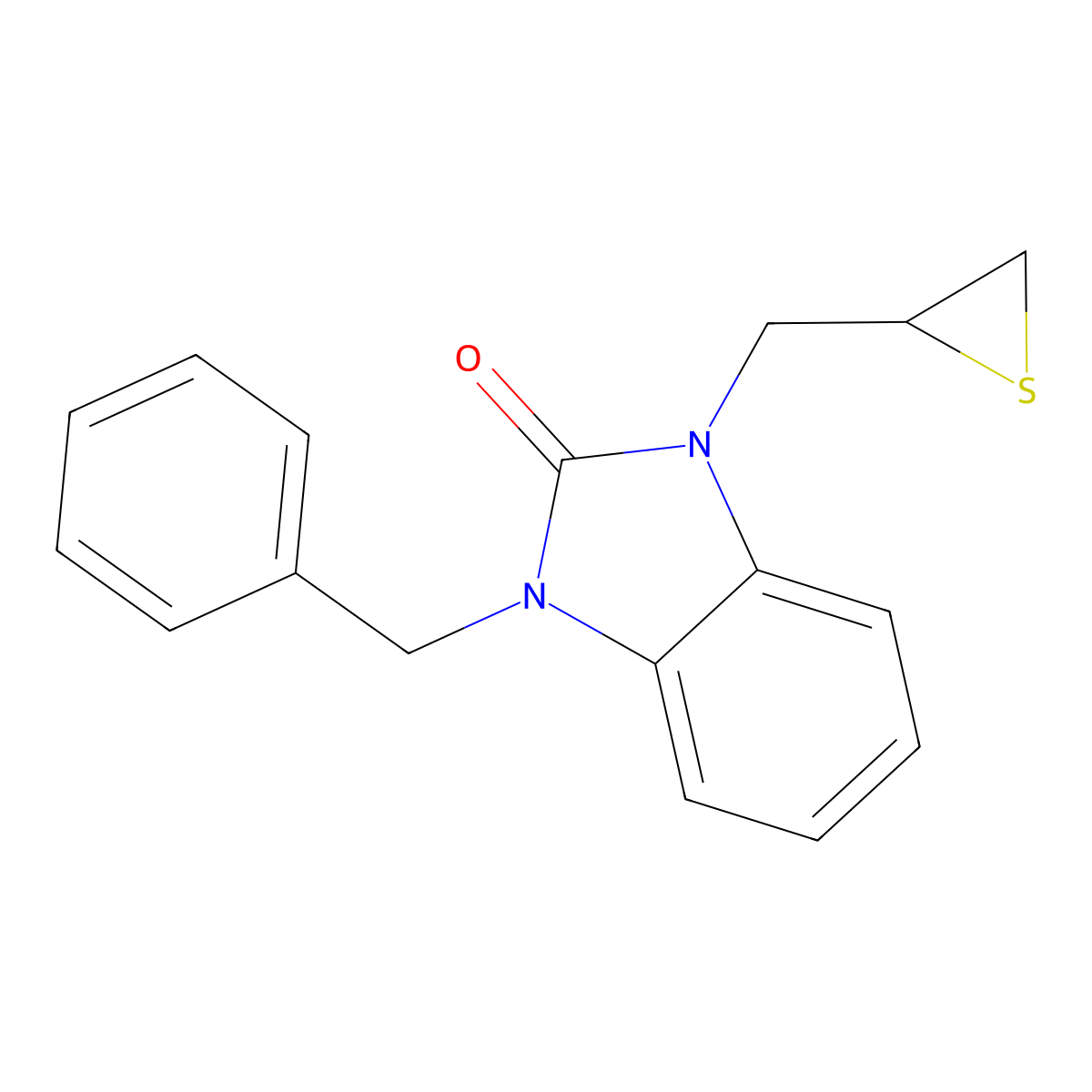 1-Benzyl-3-(thiiran-2-ylmethyl)benzimidazol-2-one molecular structure, CAS 174816-00-3