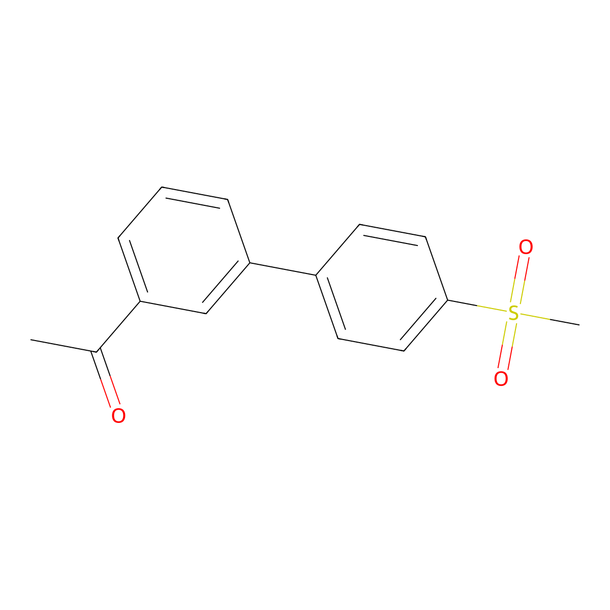 1-[4'-(Methylsulfonyl)[1,1'-biphenyl]-3-yl] ethanone molecular structure, CAS 17482-78-9