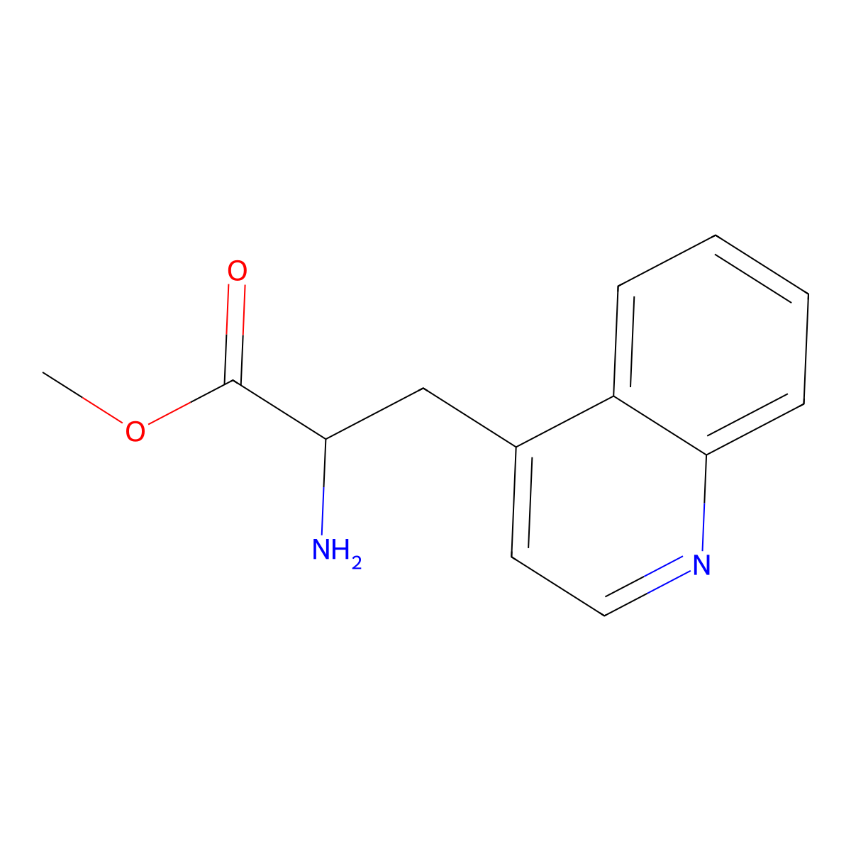 Methyl (S)-2-amino-3-(quinolin-4-yl)propanoate molecular structure, CAS 174839-03-3