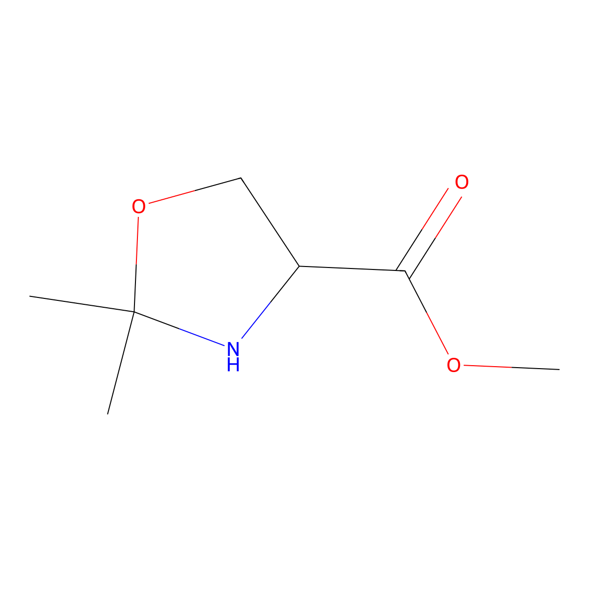 (S)-methyl 2,2-dimethyloxazolidine-4-carboxylate molecular structure, CAS 174840-02-9