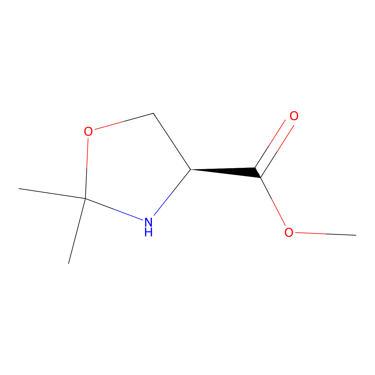 (S)-methyl 2,2-dimethyloxazolidine-4-carboxylate molecular structure, CAS 174840-02-9