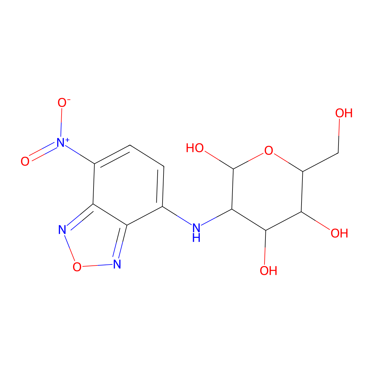 (2S,3R,4R,5S,6R)-6-(Hydroxymethyl)-3-((7-nitrobenzo[c][1,2,5]oxadiazol-4-yl)amino)tetrahydro-2H-pyran-2,4,5-triol molecular structure, CAS 174844-43-0